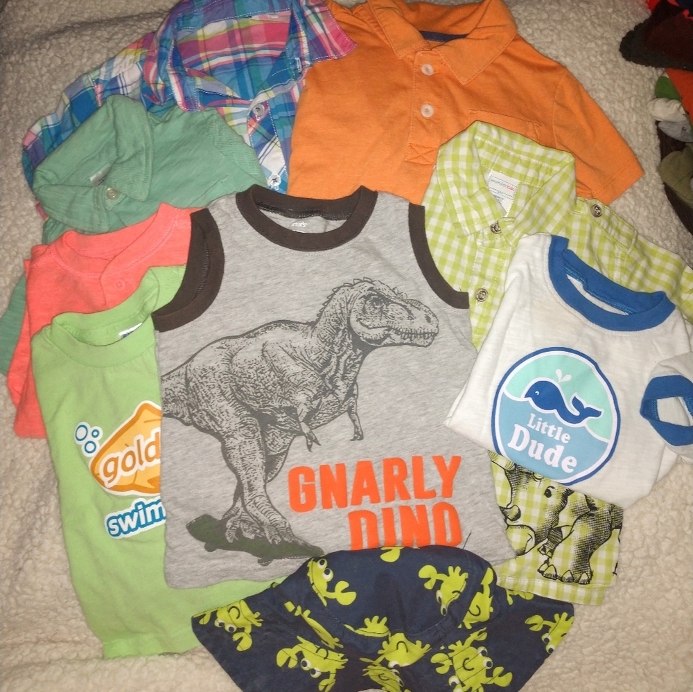 ***SOLD*** 9 - 18-24mths Summer Shirts & Lg Hat 18mths